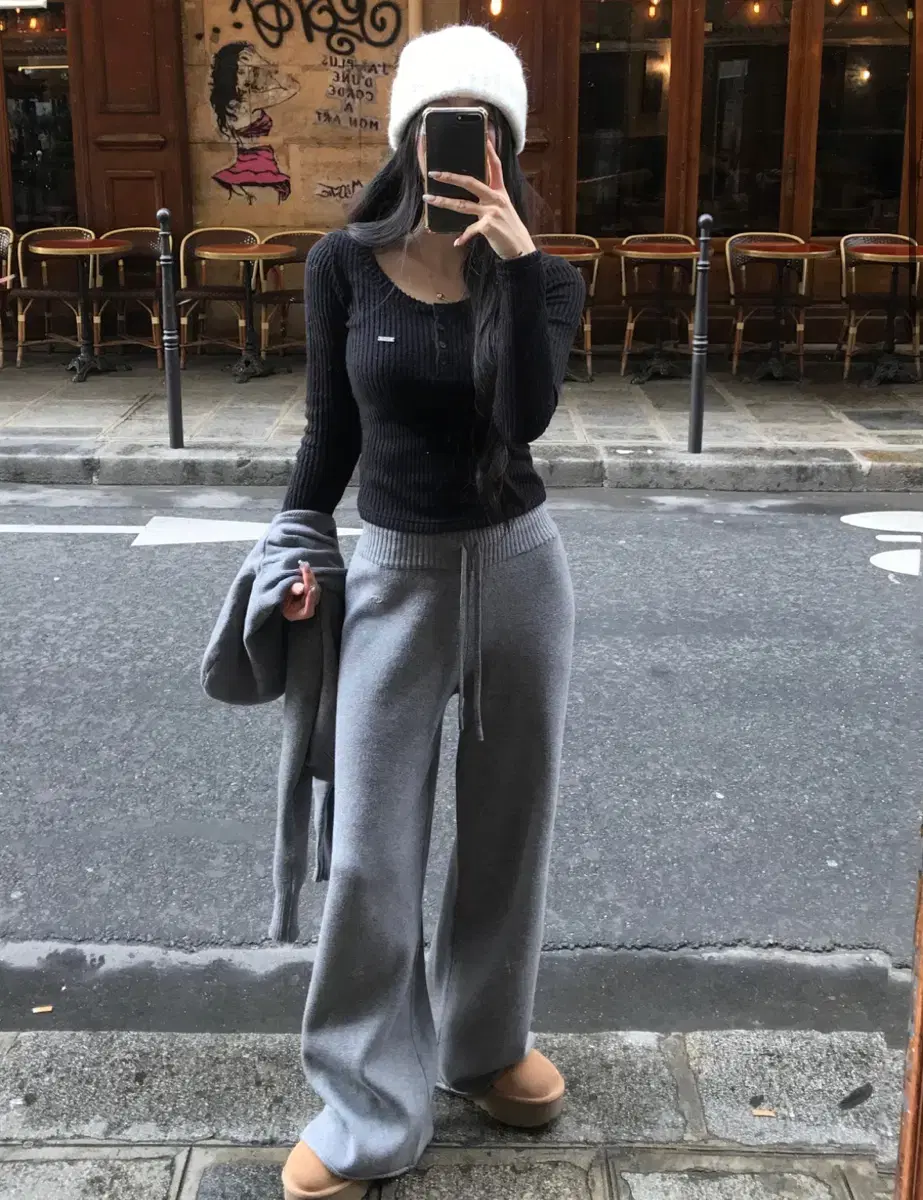 카키포인트 니트팬츠  Basic Knit Pants - Gray